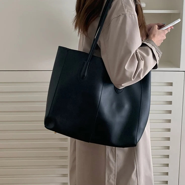 Bolso Tote Vintage para Mujer –  Gran Capacidad, Estilo Simple y Versátil, Ideal para el Trabajo