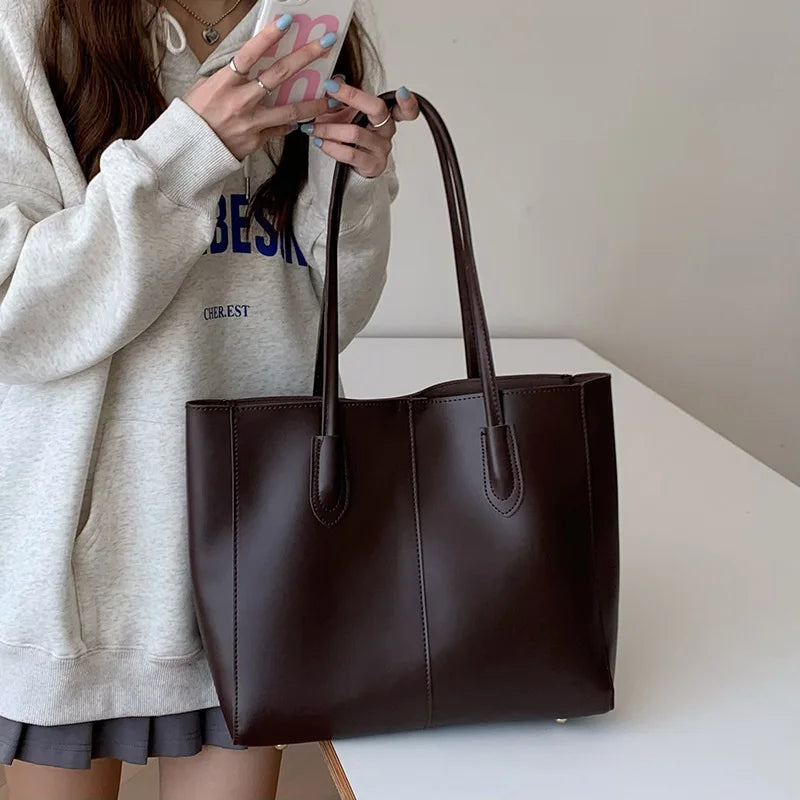 Bolso Tote Vintage para Mujer –  Gran Capacidad, Estilo Simple y Versátil, Ideal para el Trabajo